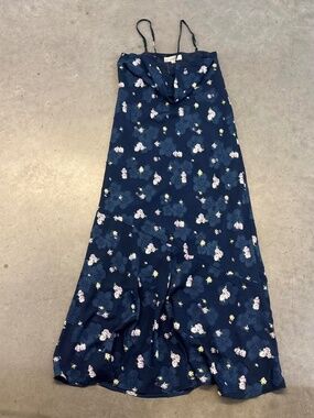 LOFT floral embroidery straps maxi dress 8 size